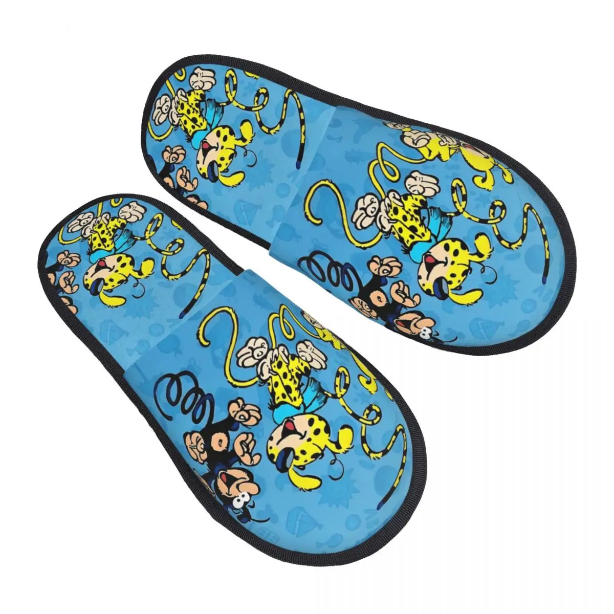 

Женские домашние тапочки Kawaii Marsupilami с индивидуальным принтом, уютные теплые анимационные синие пушистые тапочки из пены с эффектом памяти, домашняя уличная обувь