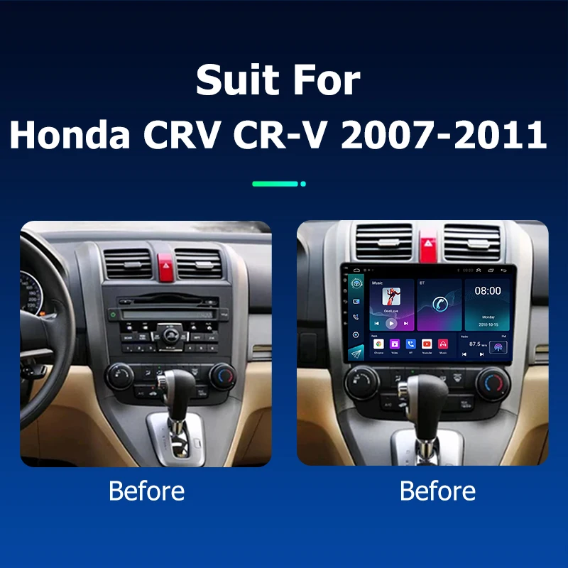 Android Car Radio Carplay for Honda CRV CR-V 2007 2011 GPS Navigation Multimedia Player Stereo screen tape recorder Head Unit 4G