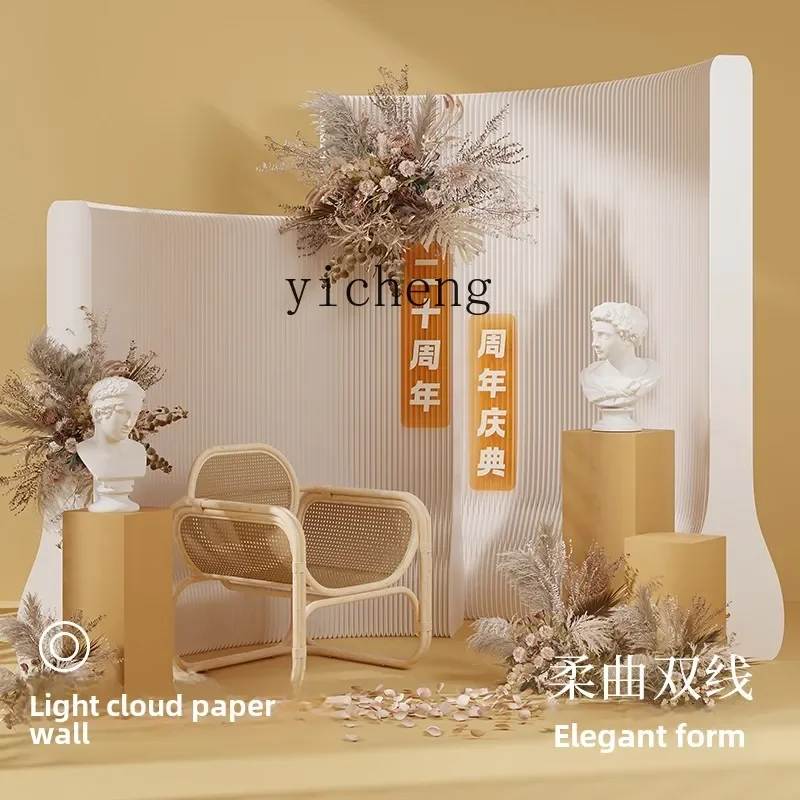 LYY   partition fence office porch light cloud screen baffle partition live background partition foldable mobile