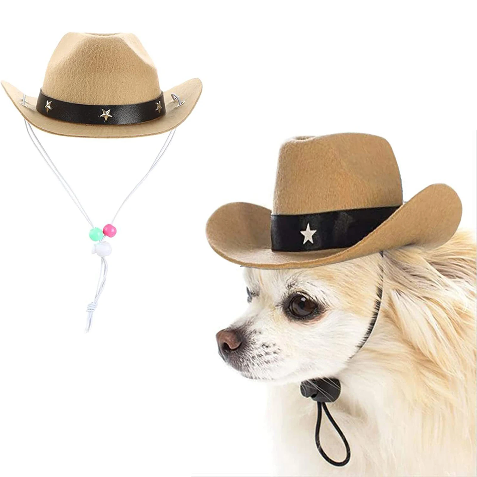 Pet Cowboy Hat Cosplay Costume Headgear Cat Funny Headwear Dog Cat Adjustable Cap Performance Photo Props Carnival Parties Decor