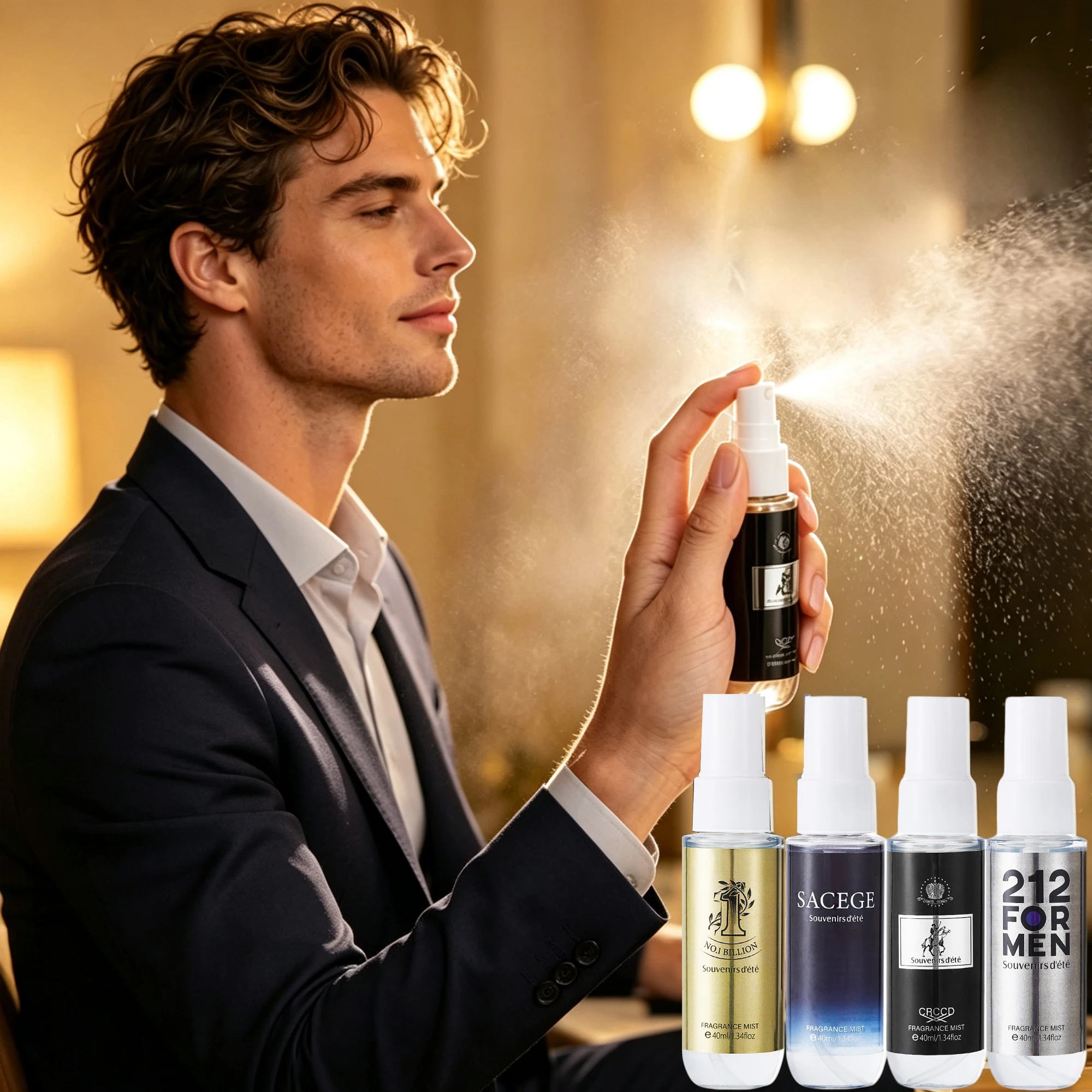 4pcs Men's Fragrance Spray Set, Lasting Fragrance, Elegant Fragrance, charming Fragrance, Is an Ideal Gift for Men
