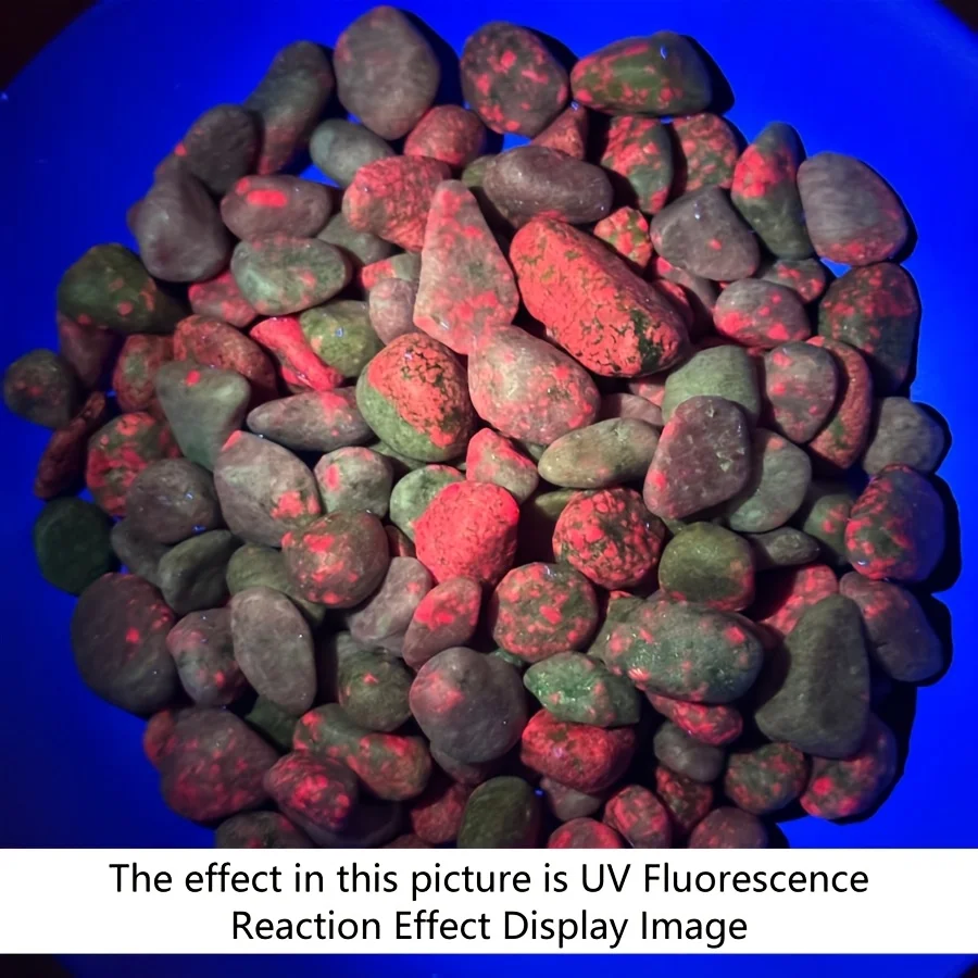Red Blue Green Gemstone Stone chips  UV Fluorescence Reaction Home Decoration Stone Mineral Specimens