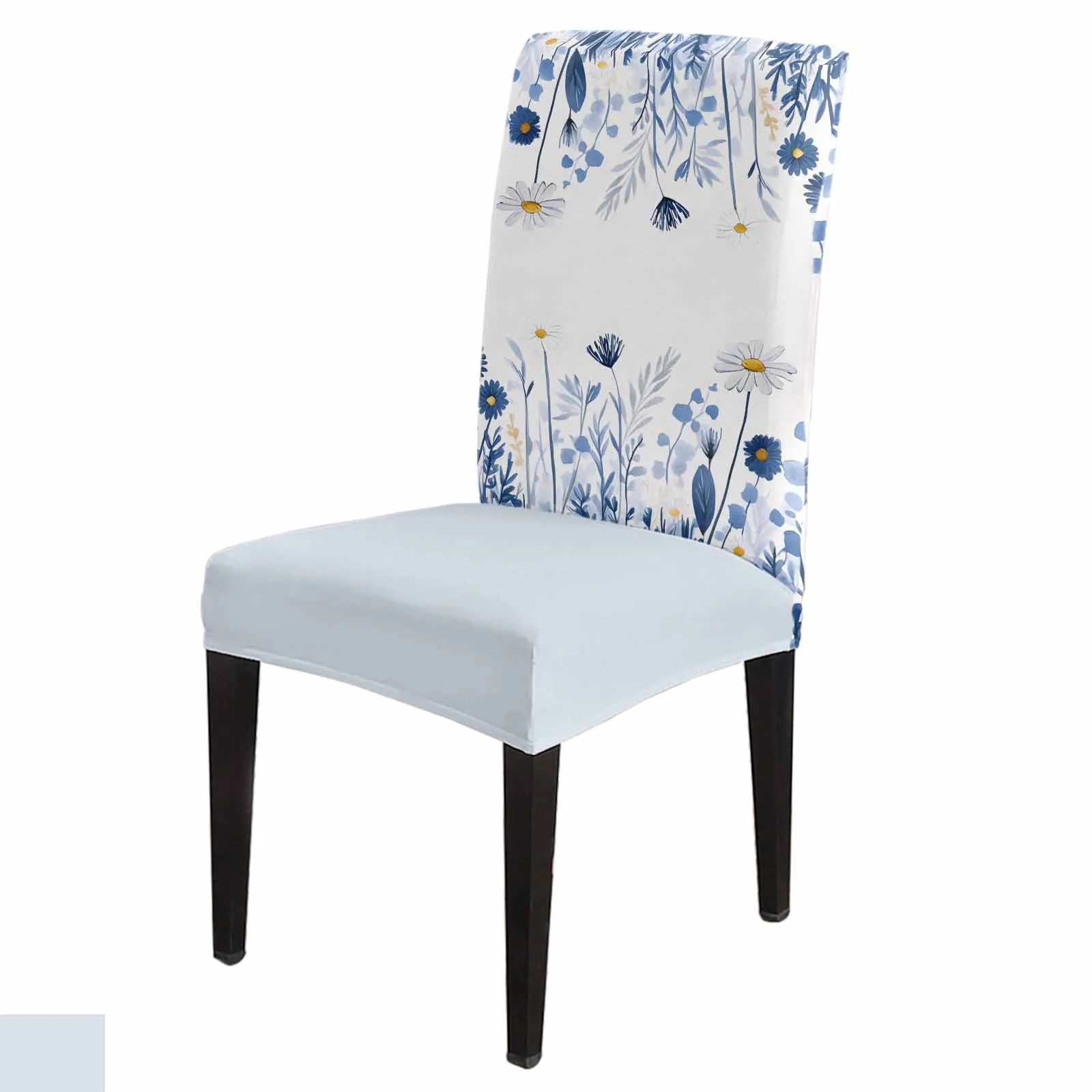 

Pastoral Spring Flowers Chair Cover Spandex Elastic Printing Dining Chair Kitchen Seat Case Stretch