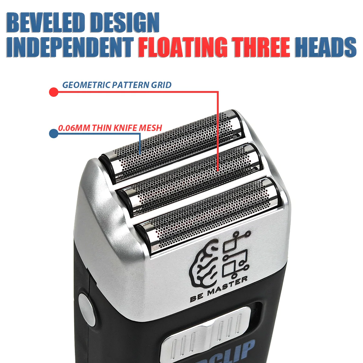 Floating 3-Blade Mesh BRDCLIP Hair Clipper Electric Shaver 7000RPM 1400mAh USB Charging Cable Hair Lightener Barbers Barber shop