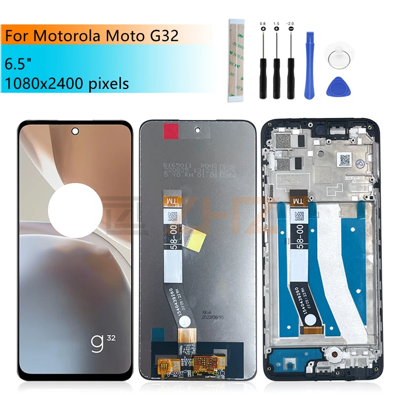 For Motorola Moto G32 LCD Display Touch Screen Digitizer Assembly With Frame For Moto G32 Display Replacement Repair Parts