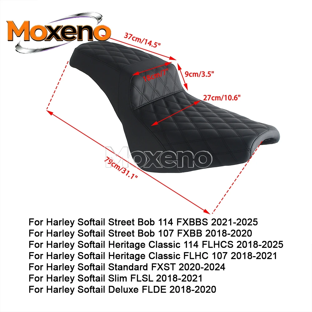 Motorcycle Full Seat For Harley Softail Street Bob FXBBS FXBB Slim FLSL Standard FXST  2018-Up Driver Passenger Seats Cushion - view 6