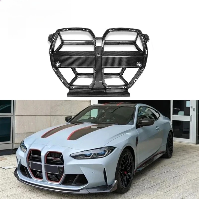 

Высококачественная решетка переднего бампера CSL из сухого углеродного волокна, двойная центральная решетка для почек, сетка для G82 G8X M4 Competition G80 M3