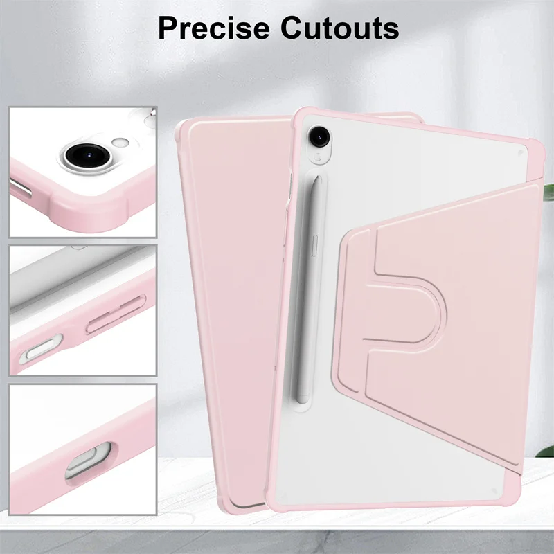 Etui Funda do Samsung Galaxy Tab S10 Lite z uchwytem na rysik, obrotowe o 360 stopni, przezroczyste, twarde akrylowe etui na tablet Galaxy Tab S10 Lite — zdjęcie produktu 6