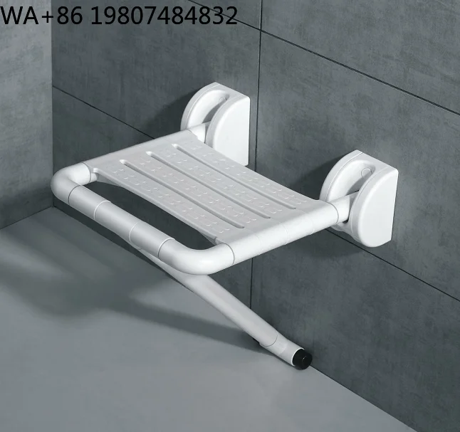 Nylon Fold Up Wall Shower Bench Waterproof Compact Anti-slip Bath Seat Suitable For Apartment Hospital Handicap Bathroom Care