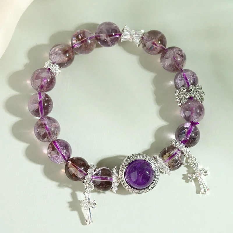 Natural Purple Asai Bracelet Micro Inlaid Fashion Hand String Jewelry