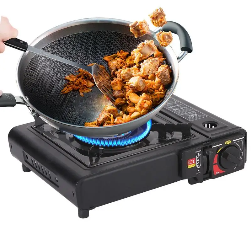 

Camping Stove Small Burner Camping Cooking Stove Portable Single Burner Foldable Piezo Ignition Outdoor Gear Cooking Tools