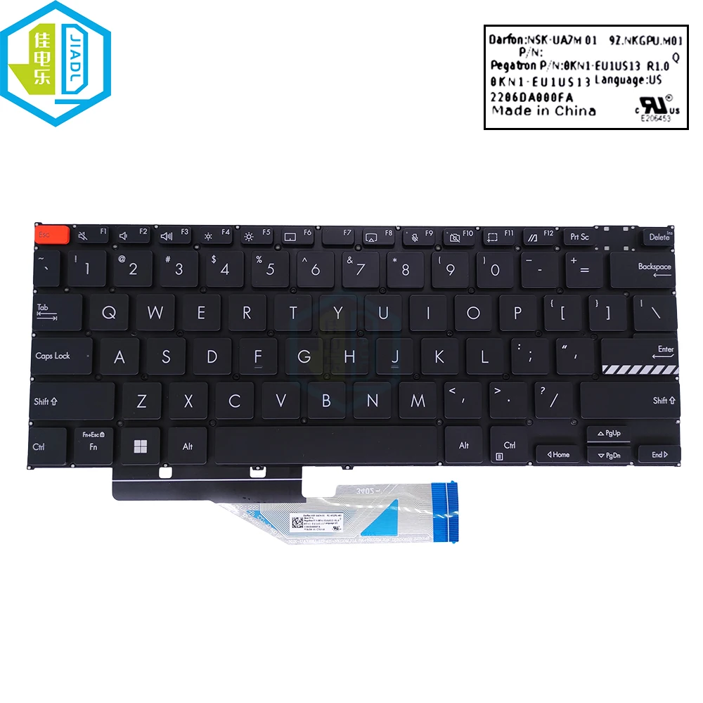 

New English Hebrew backlight laptop Keyboard for ASUS VIVOBOOK S 14X S5402 S3402 KM3402 With Orange ESC keycap 0KN1-EV3HE13