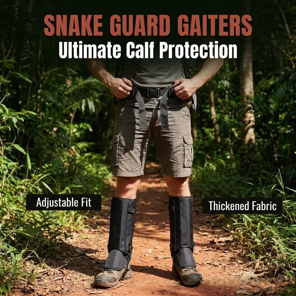1 Pair Secure Adjustable Strap Snake Gaiters Waterproof Anti Scratch Leg Guards Breathable Durable Hiking Gaiters Outdoor Use