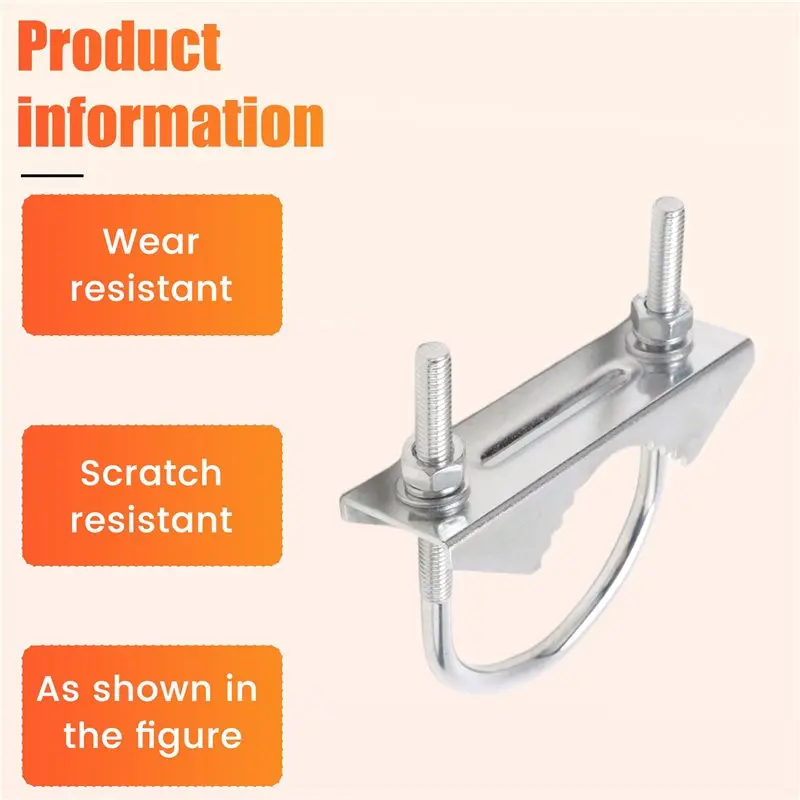 FFYY-4 Set Antenna Mast Pipe Clamp With V Jaw Block And U Bolt All Anti-Rust Finished For TV CB Ham Antenna Or Panel Pipe