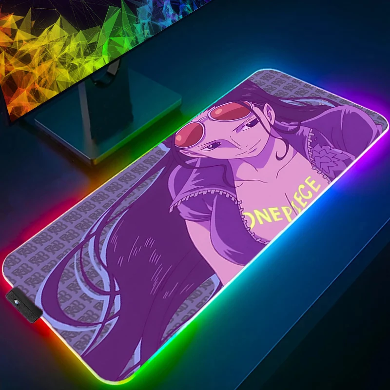 

RGB Large E-sports Mouse Pad one piece Nico Robin Smooth Flexible Rubber Gamer PC Computer Keyboard Backlight XXL LED Mosuepad