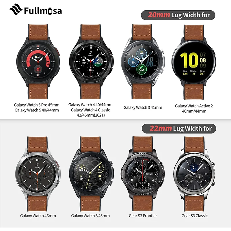 20mm Watch Strap Samsung Galaxy Watch 4 5 Amazfit GTS GTR Huawei GT2 3 Garmin Silicone Leather Strap 22mm Watch Band 18mm