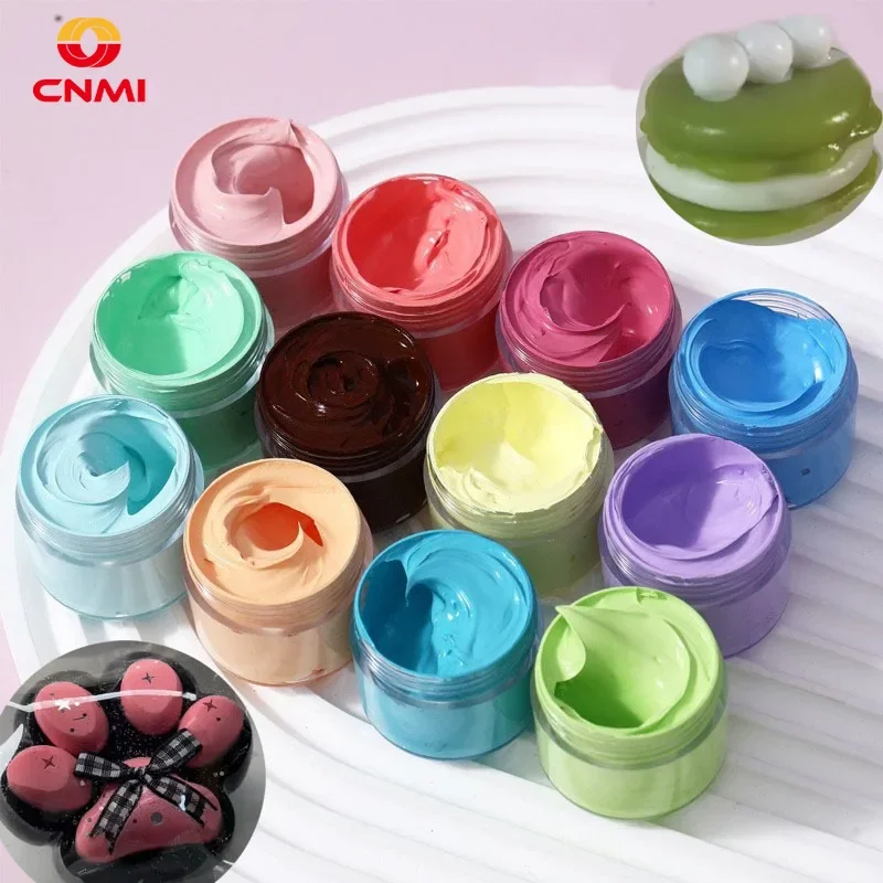 2oz/Bottle Liquid Silicone Color Paste Oil-Based Cream Macaron Pigment DIY Model Craft Toy Pinch Glue AB Rubber Coloring Dye