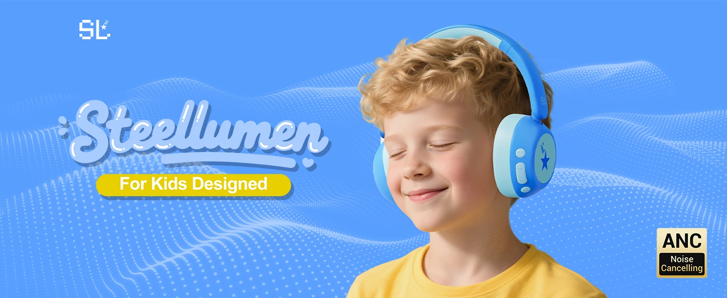ANC Kabellose Bluetooth-Kopfhörer für Kinder Aktive Geräuschunterdrückung Kopfhörer mit Mikrofon Sichere Lautstärke 75/85/94dB für iPad/Tablet – Detail 1