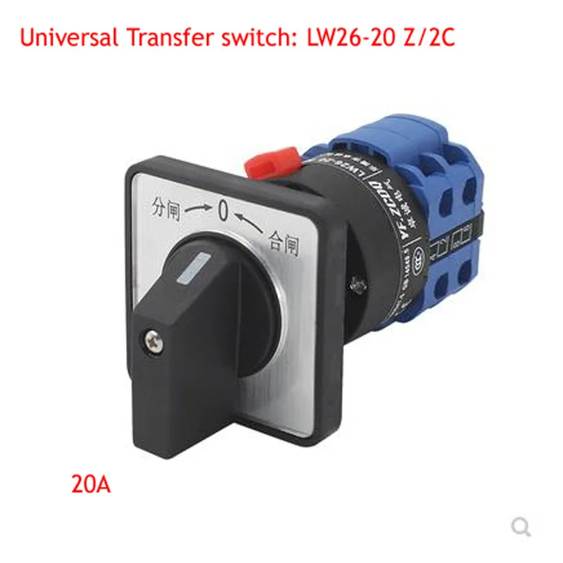 

Universal Transfer Switch LW26-20 Z/2C Single-hole self-Resetting Power Distribution Cabinet Switch 22MM