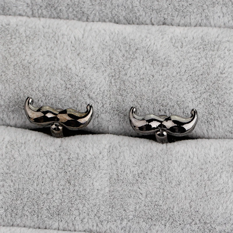 Personality Black Moustache Shaped Mens Cufflinks Funny Mustache Design Sleeve Button