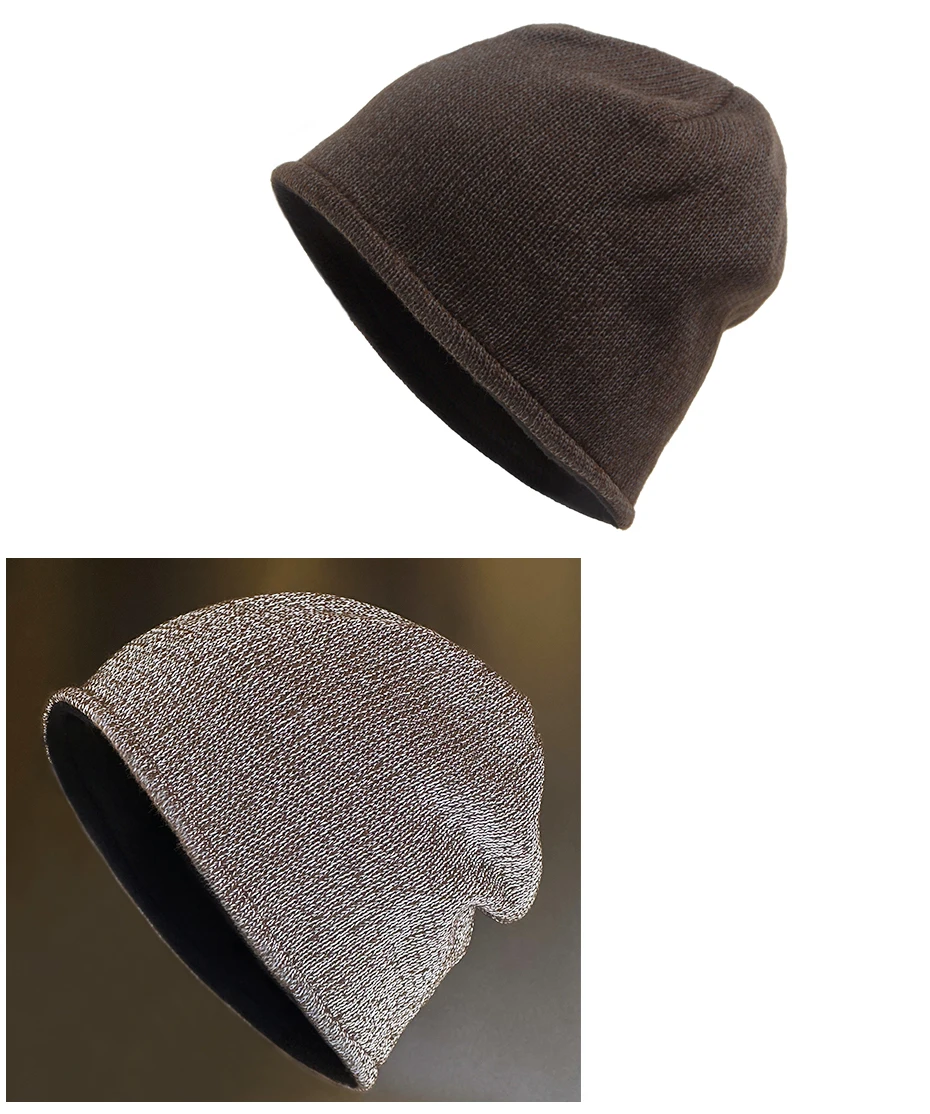 Neue Modische Nachtreflektierende Mütze Herbst Winter Beanies für Männer und Frauen Sport Outdoor Fleece-Gefütterte Strickmützen Warme Kappe Unisex – Detail 6