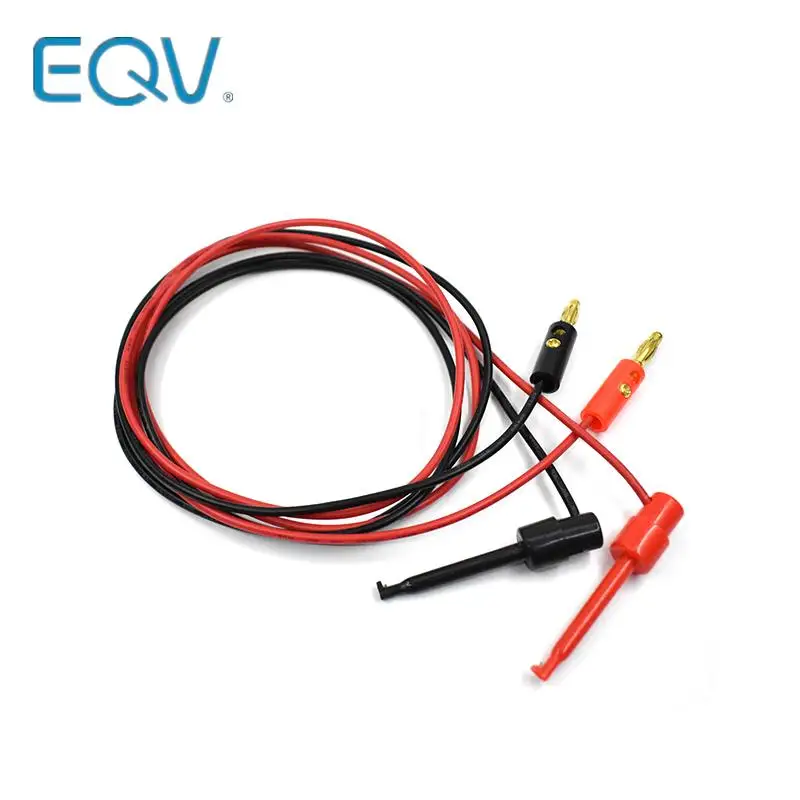 1 Pair 1M 4mm Banana Plug to electric Hook Clip Test Lead Cable Gold Plated For Multimeter Test Leads wire Connector red black