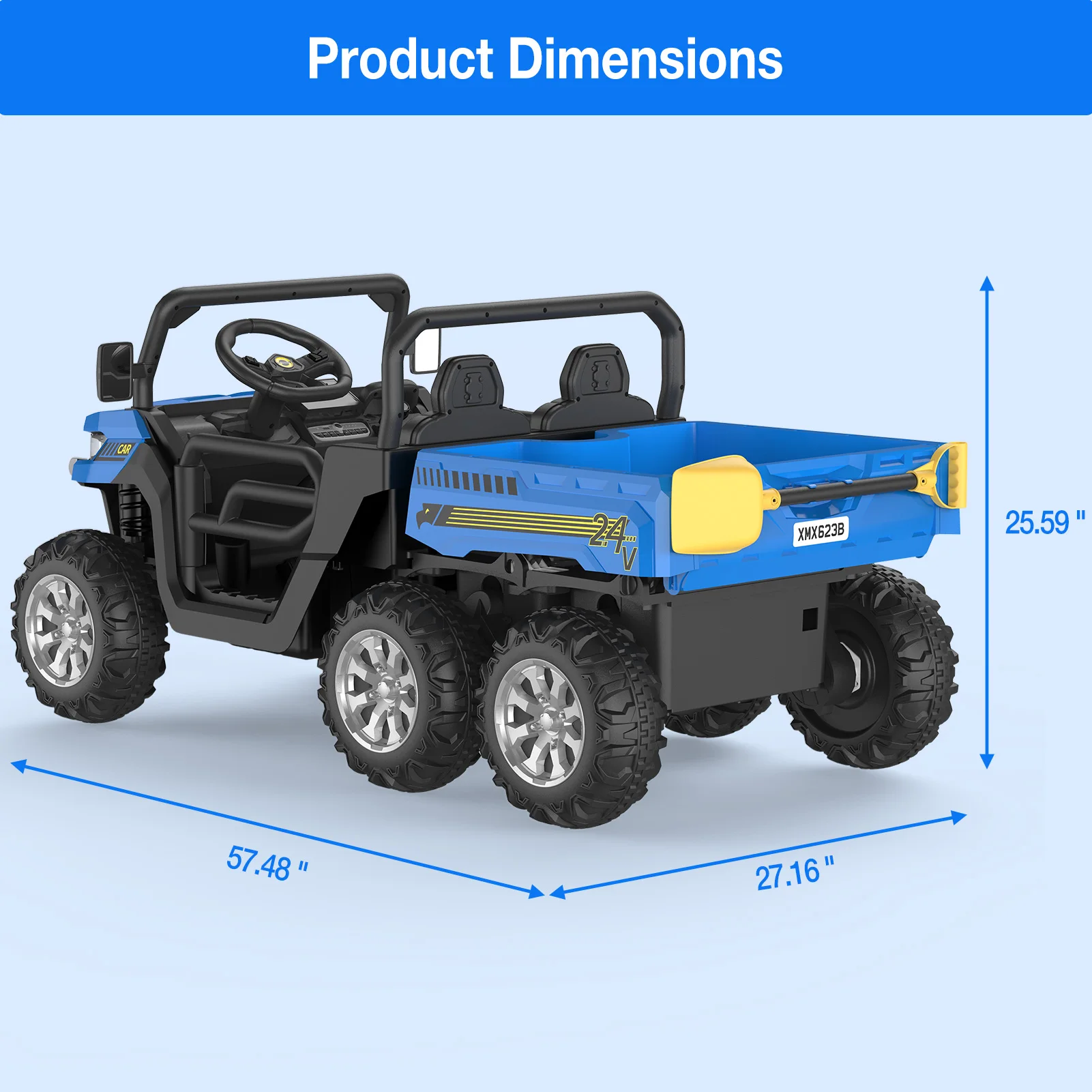 Ride On Truck Car Veicoli elettrici per bambini 24 V con telecomando, bambini Ride On Utv Car con cintura di sicurezza, per ragazzi e ragazze