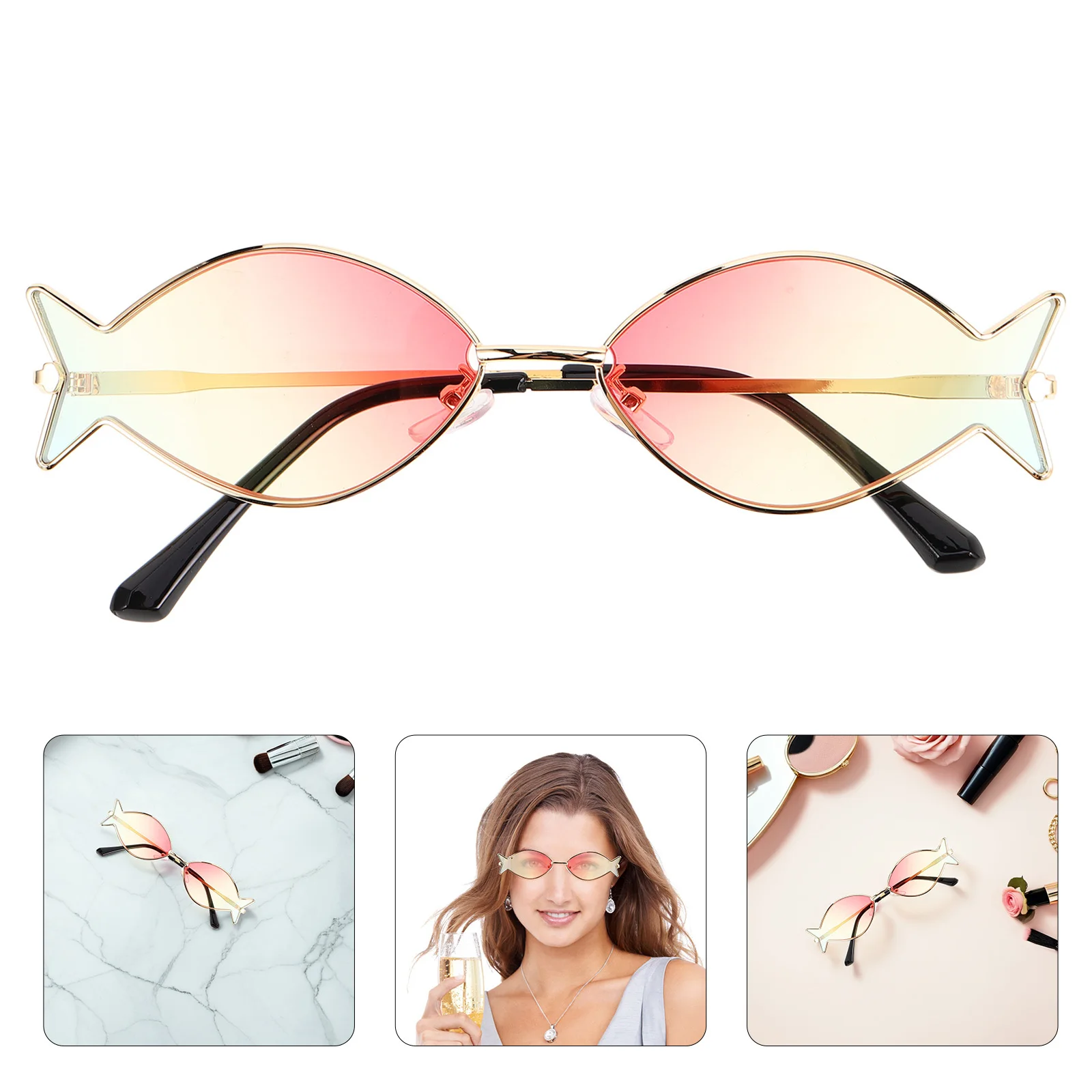 

Hawaiian Fish-Shaped Sunglasses Fashion Uv Protection Summer Beach Party Luau Photo Booth Props Fun Novelty Eyewear