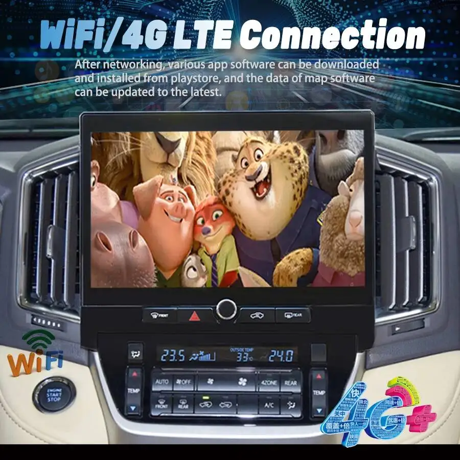 

11.6inch Screen Navigation Android Multimedia Video Player For Toyota Land Cruiser 200 LC200 2016-2020 Auto Radio Stereo 4G WIFI