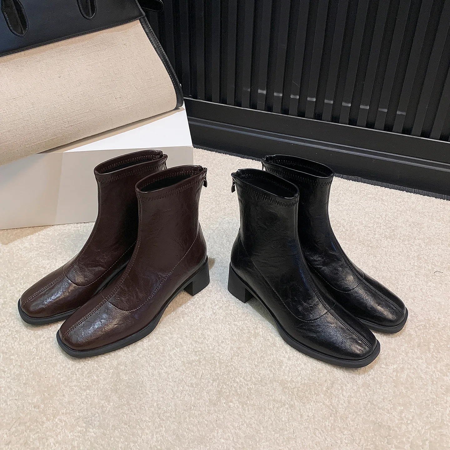 

Short boots women 2025 autumn new item Cher boots high heels French boots women