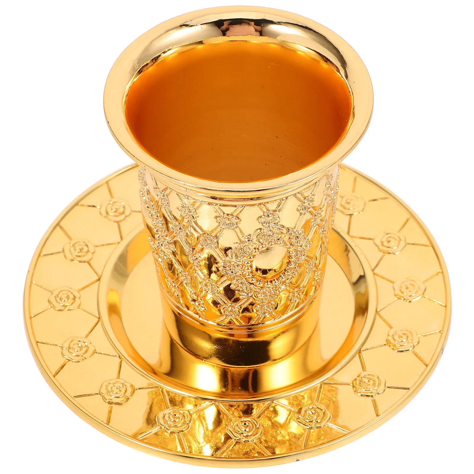 

Prayer Cup Set Holiday Gift Judaica Shabbos Wine Metal Holy Cups Silver Plated Unique Craftsmanship Sturdy Zinc Alloy Easy Clean
