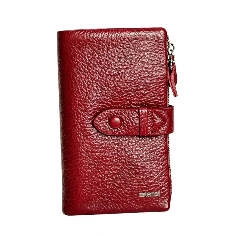 Genuine Leather RFID Anti-Theft Wallet for Women Large Capacity Bifold Cow Leather Purse With Card Slots and Coin Pocket
