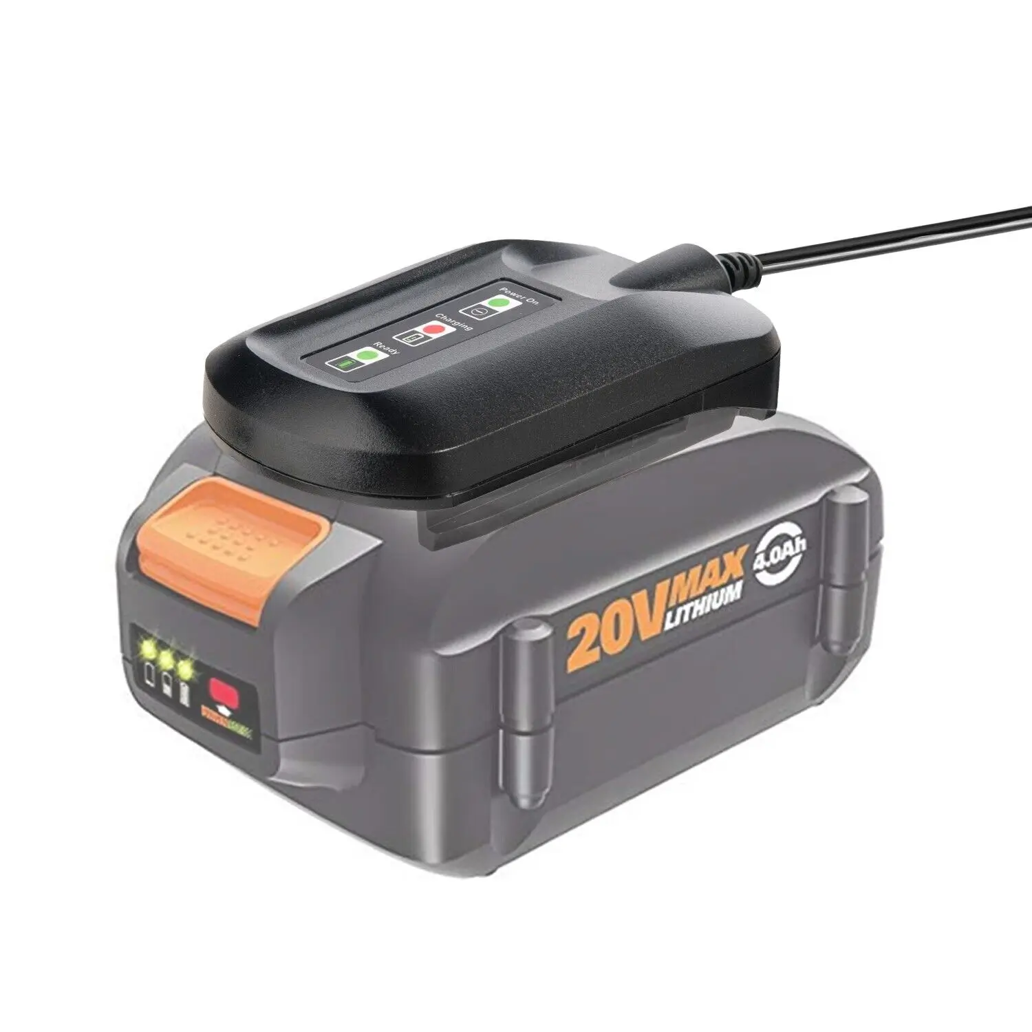 Worx WA3742 Charger for Worx 20V Lithium Battery 6Pin WA3520 WA3525 WA3578 (EU /USA  Plug for worx 6pin battery)