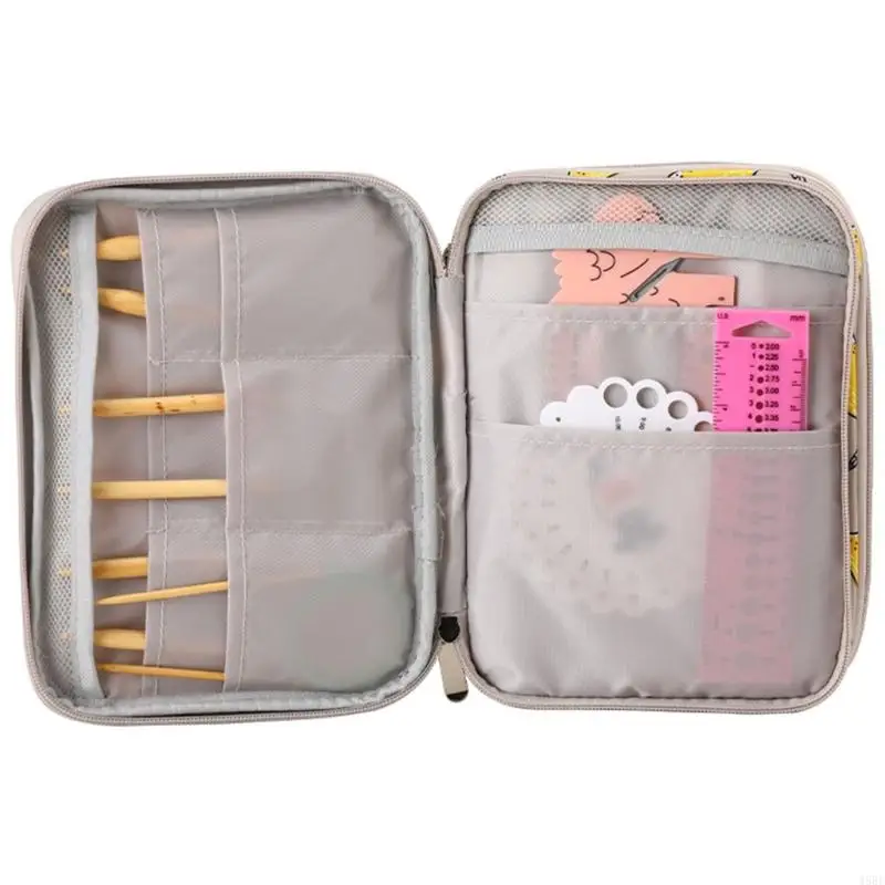 45be Crochet Croase Case Желтый лимонный организатор хранения вязания игла для хранения иглы