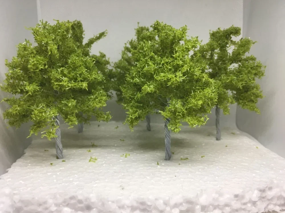 3pcs/5pcs highly10cm/12cm/15cm miniature tree model architecture model railway layout green landscape scenery train model tree