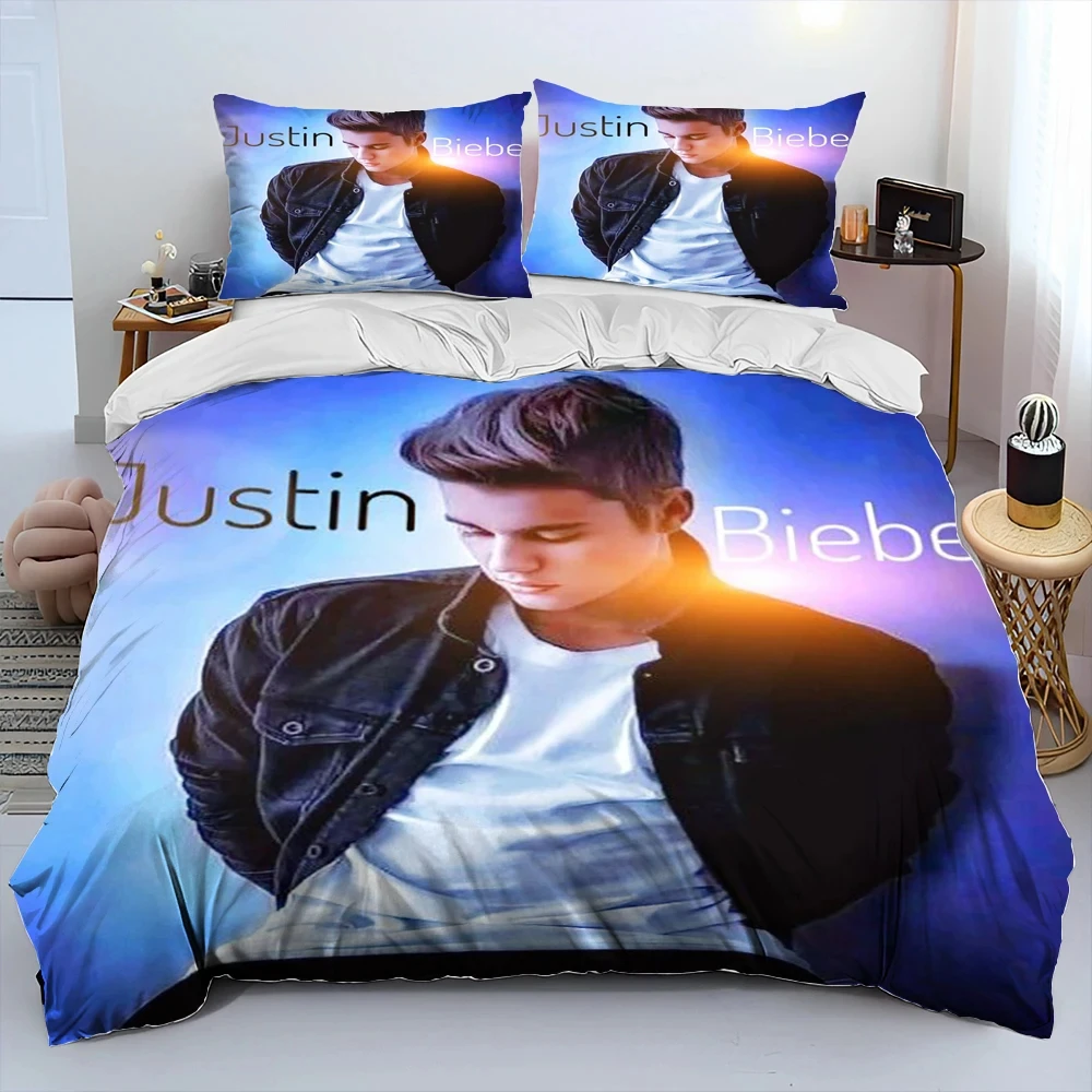 Popular Singe Justin Bieber JBiebs Bedding Set Duvet Cover Bed Set Quilt Cover Pillowcase Comforter king Queen Size Boys Adult