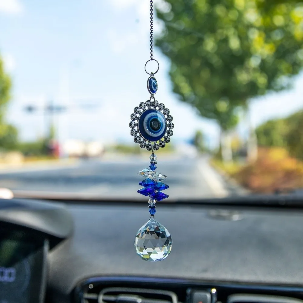 Rhinestone Devil Eye Suncatcher Rainbow Maker Butterfly Hanging Crystal Decor Crystal Balls Ornaments Sun Catcher Pendant