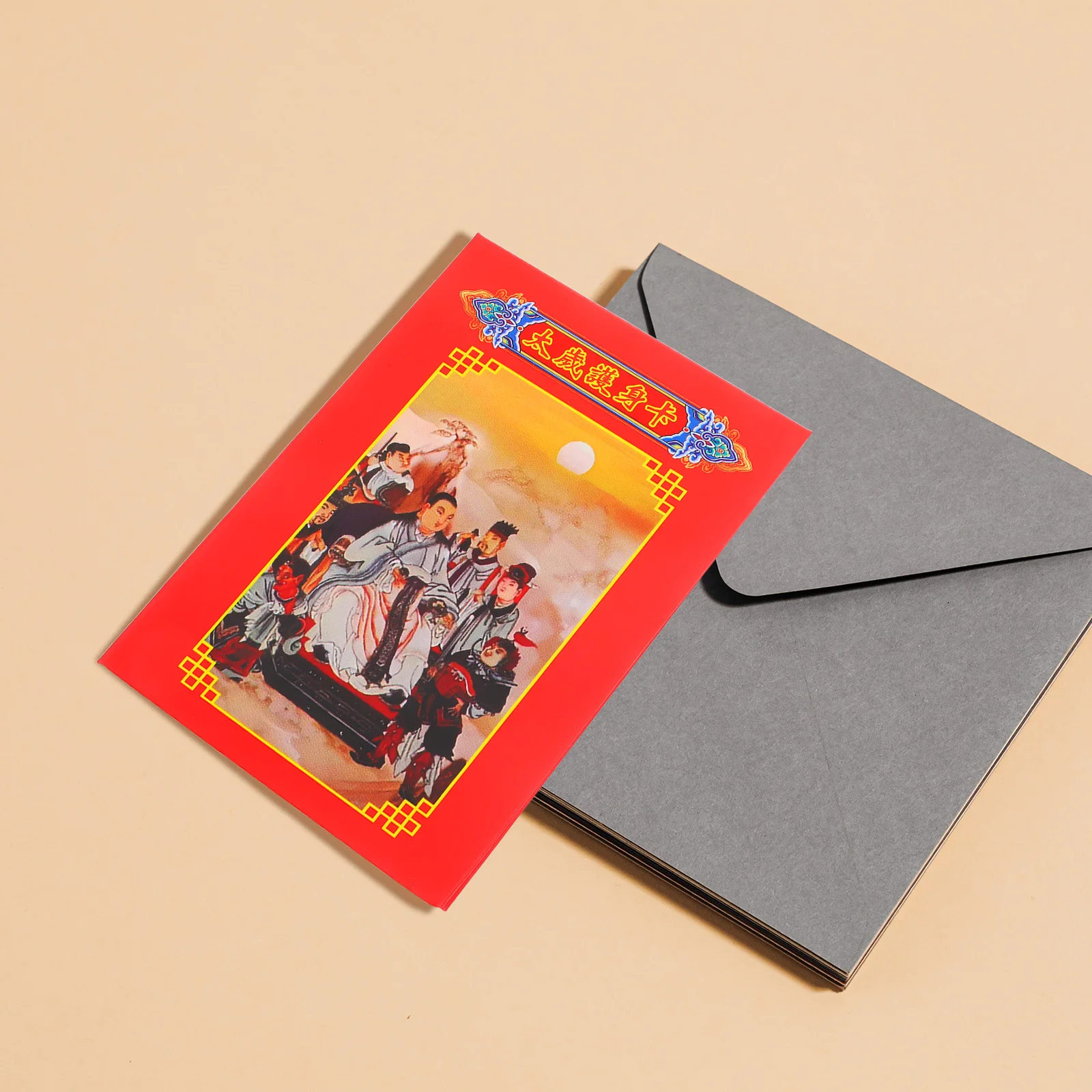 

Taisui Gold Card Copper Chinese Amulet For Luck Protection Traditional Blessing Pendant Auspicious Decorative Card