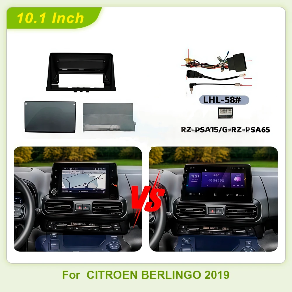 For 2019 CITROEN BERLINGO 10 INCH Car Android Frame Panel Fascia Cable Video Harness Adapter Dashboard Navigation Decoder Canbus