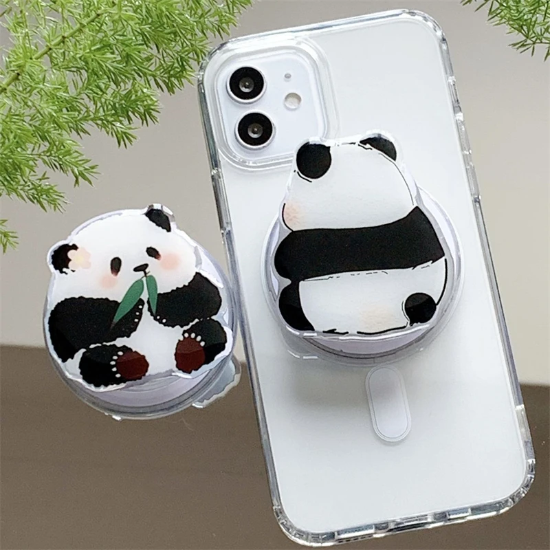 Simpatico cartone animato Panda per telefono magnetico Magsafe supporto per telefono Griptok supporto universale per anello del telefono Tok per iPhone 15 Pro