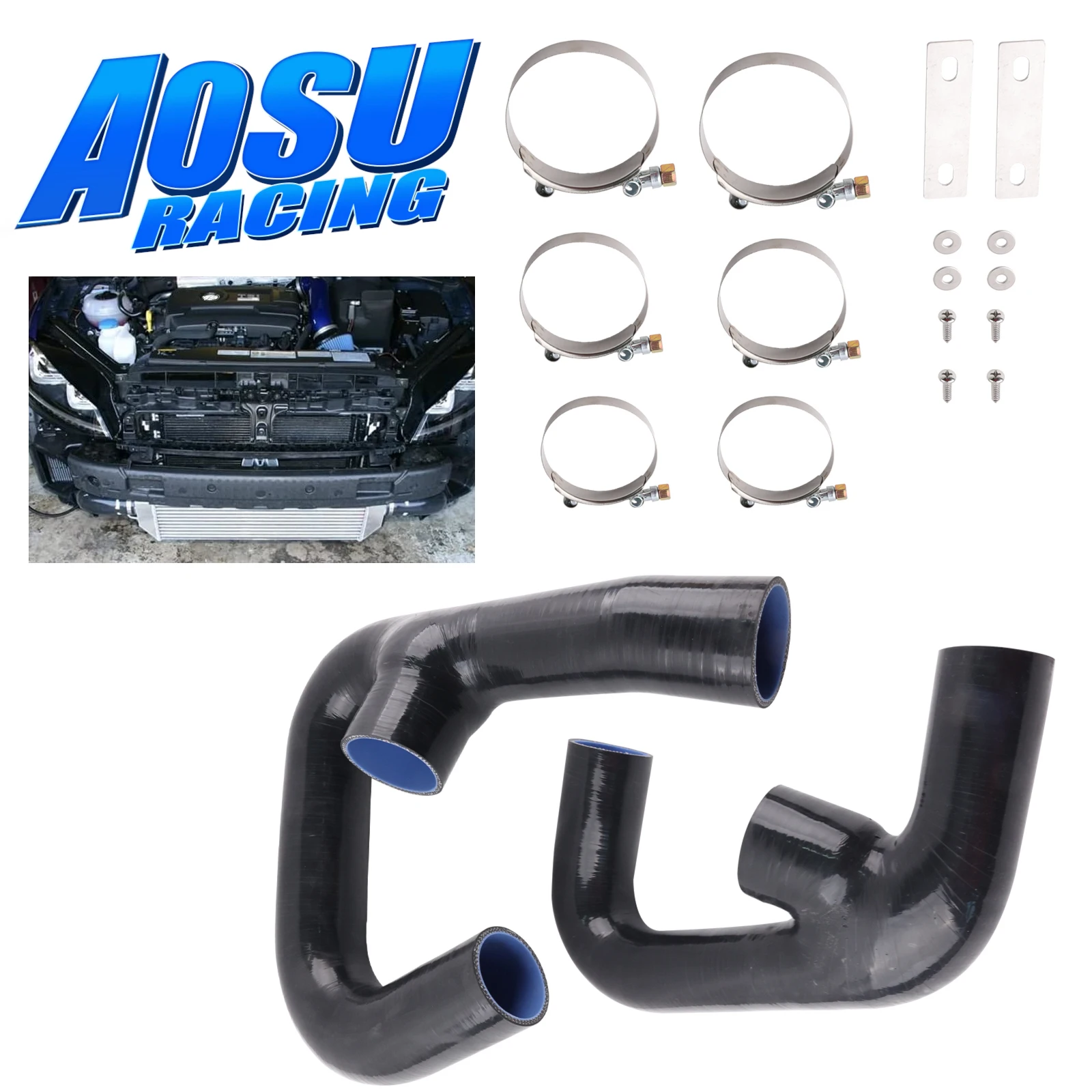 

Cooling System Intercooler Silicone Hoses For VW Golf R GTI MK7 2.0T 15-17 Audi S3 8V Upgrade