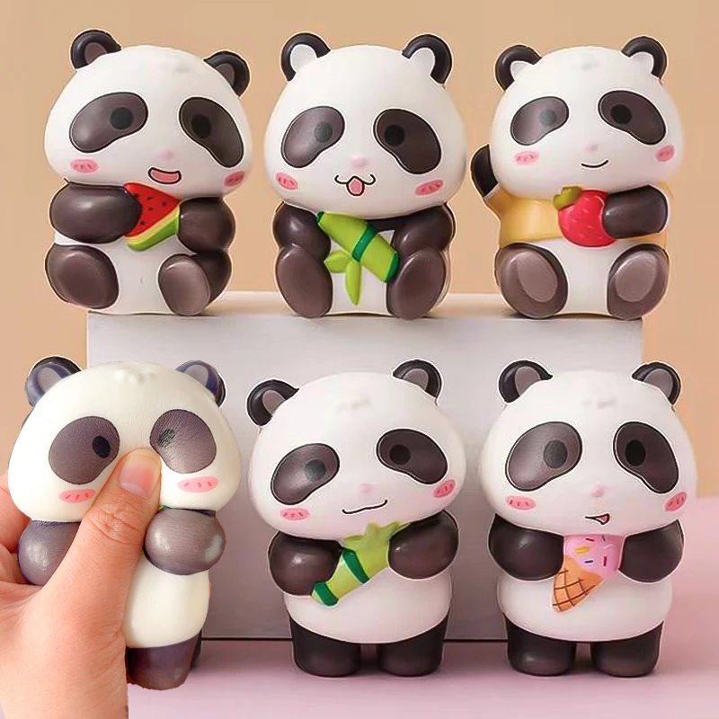 Cartoon PU Foam Slow Rebound Panda Ornament Backpack Pendant Doll for Adults Children To Relieve Anxiety and Vent Toys