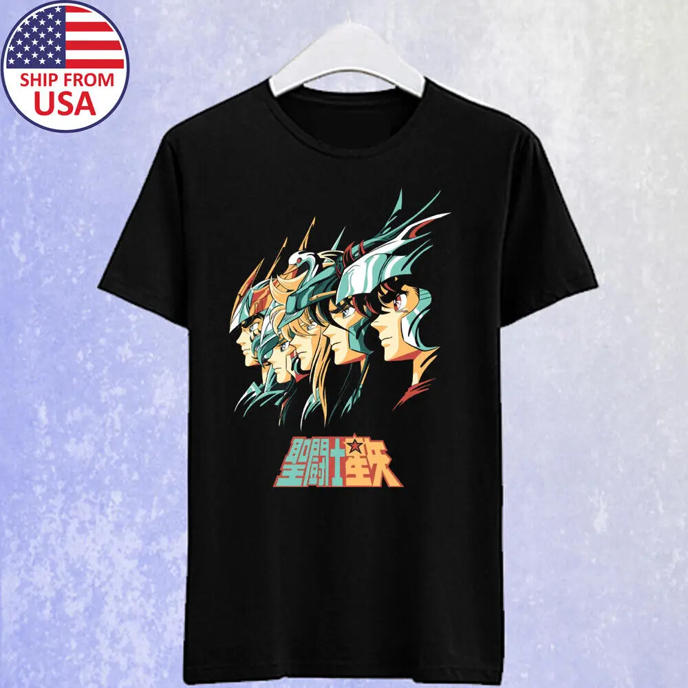 

Saint Seiya Athena Knights of Zodiac Men's Black T-shirt Size S-5XL
