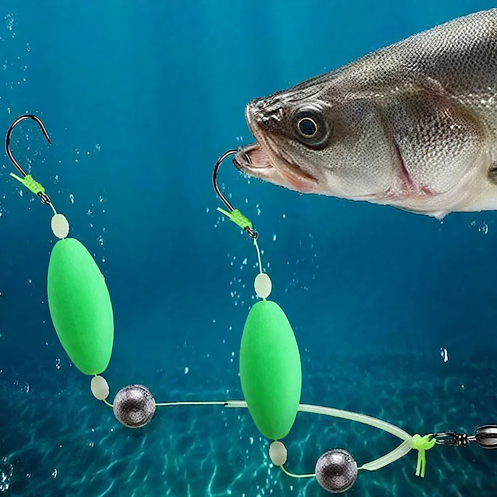 

1/2x Fishing Double Anti Bottom Hook Hair Rigs 3/5/7/9/11# Ready Made Suspension Floating Lure Hooks Carp Fish Tool Accessories