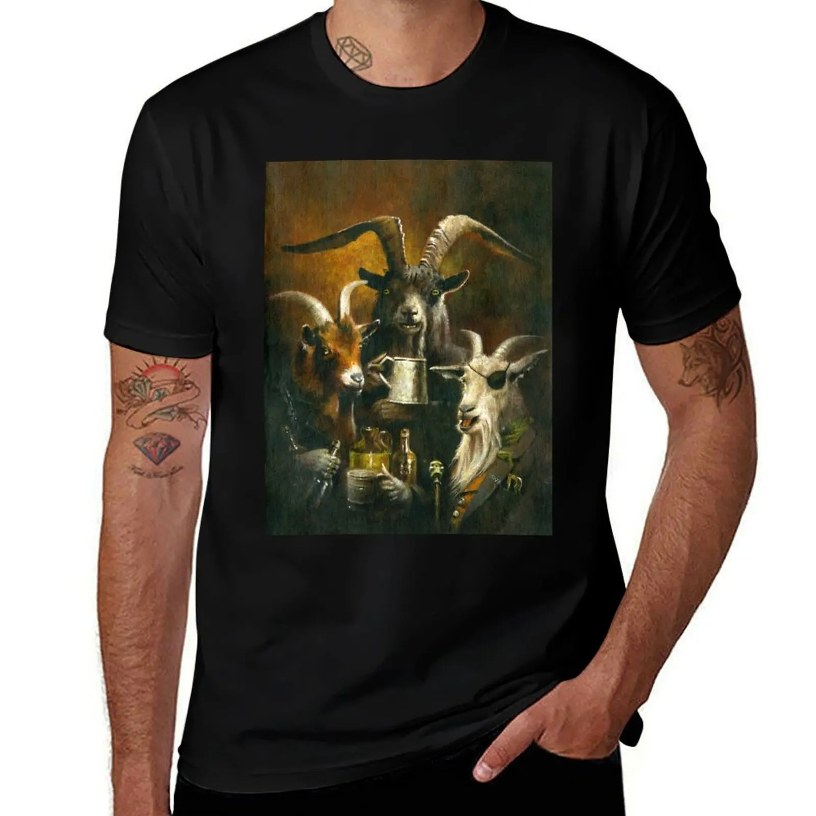 The Three Billy Goats Rough T-Shirt Quick Dry Sports Short Sleeve Tee T-Shirt