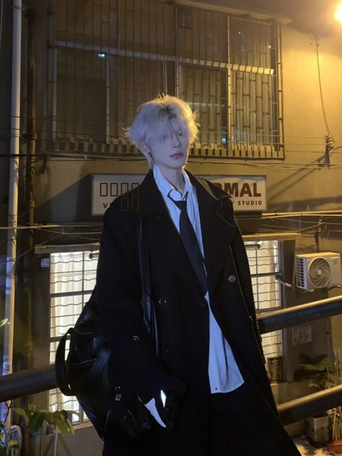 

Korean Sle Double Row Button Mid-Length Men's Autumn Winter Woolen Coat CleanFit Suit Jaet Briti Sle Straight Hemline