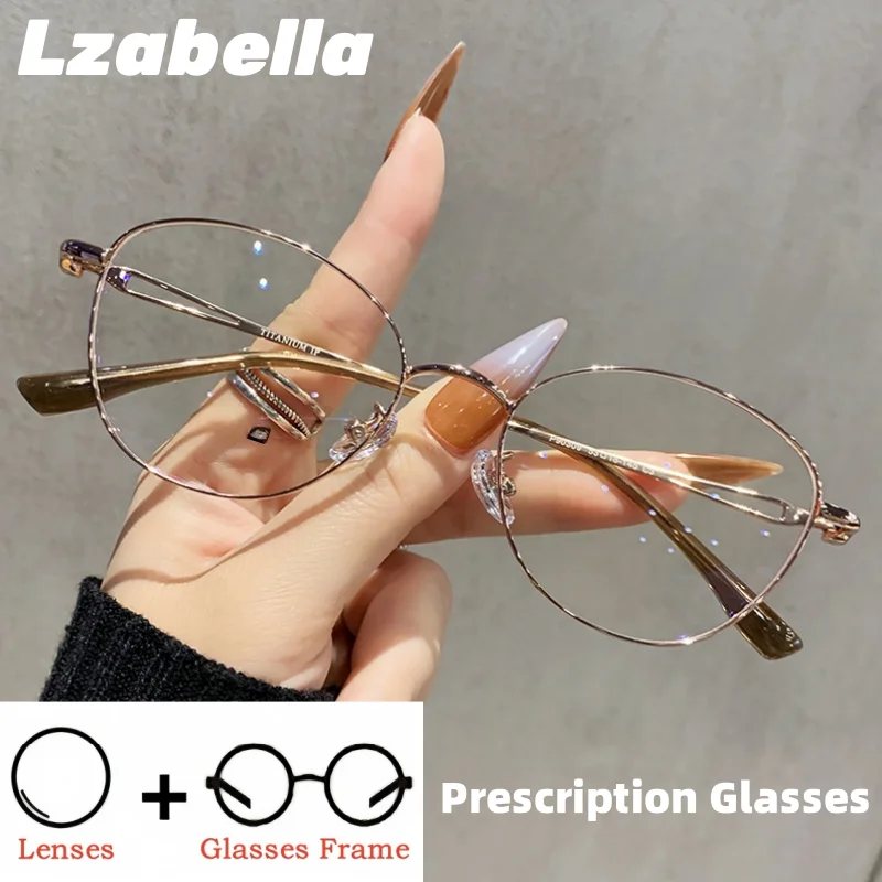 

Lzabella Fashion Design Titanium Alloy Prescription Glasses Women Cat's eye Anti Blue Light Photochromic Optical Eyewear 90309