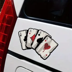 Poker Spades A Pattern Motorcycle Decals, Motocross Fuel Tank Cafe Racer Body Car Windows Funny Decoration Playing Card Stickers
