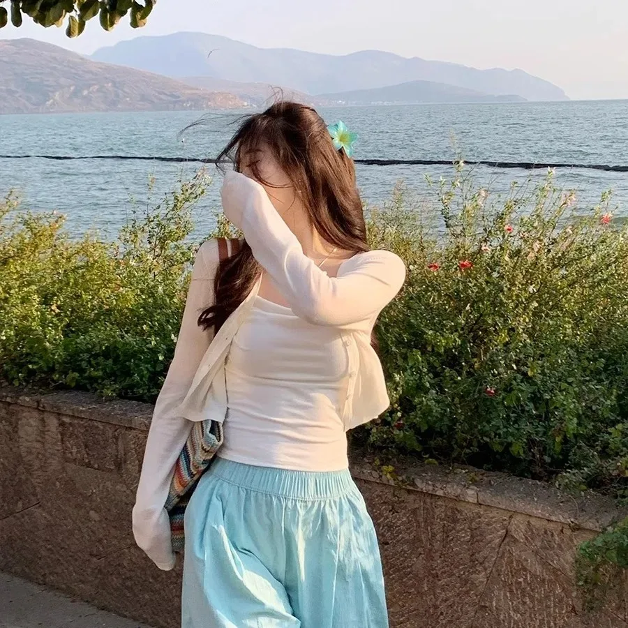 Suéteres de Punto para Mujer, Cárdigans Nuevos de Manga Larga, Suéteres de Mujer con Cuello en V, Cárdigan de Punto Negro, Tops para Mujer