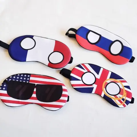 Countryballs Mask Sleeping Soft Plush Doll Germany Italy USA France Russia Poland Ball Polandball Blindfold for Sleep Toy Gift